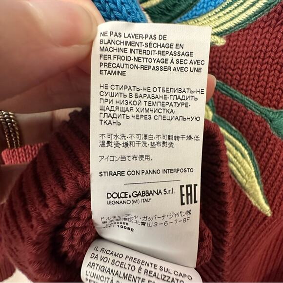 Dolce & Gabbana Cotton Sweater with Handmade Floral Embroidery size S - Picture 14 of 15